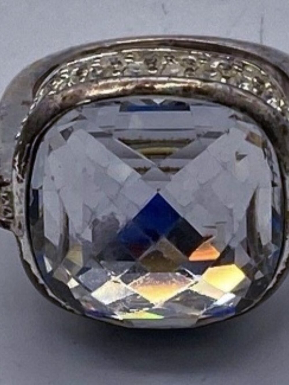 Vintage Givenchy Stamped Bold Crystal Statement Ring w Certificate of Auth - Picture 2 of 6